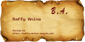 Baffy Anina névjegykártya
